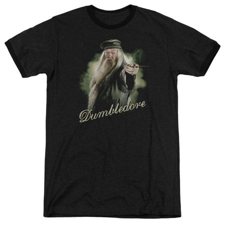 Harry Potter - Dumbledore Wand - Heather Ringer Short Sleeve Shirt - Small