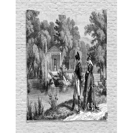 Vintage Tapestry, Historical French Revolution Sketch with Napoleon and