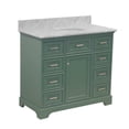 thumbnail image 3 of Aria 42" Bathroom Vanity with Sage Green Cabinet and Carrara Marble Top, 3 of 6
