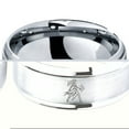 thumbnail image 2 of Gamer Mom Gift Tungsten Ring Gray Tungsten Wedding Band Unique Men Gifts Mr Mrs Gay Set, 2 of 7