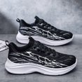 thumbnail image 3 of Men's White Red Gradient Mesh Lightweight Lace Up Casual Running Sneakers, Breathable Non-Slip Wide Toe Gym Outdoor Walking Trainers, 3 of 8
