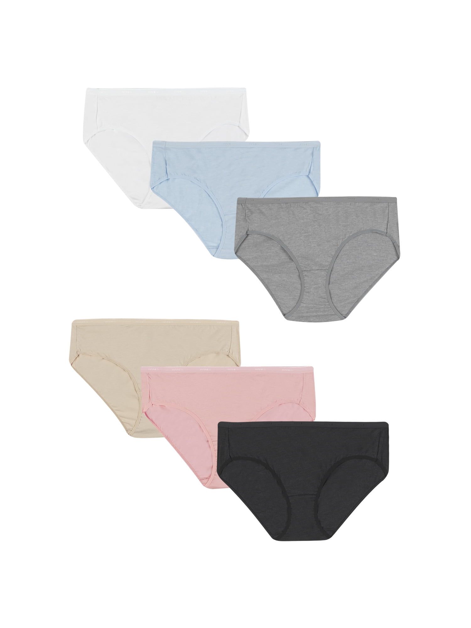 Hanes Hipsters 6 Pack Panty Signature Cotton Breathe Womens Underwear Tag Free