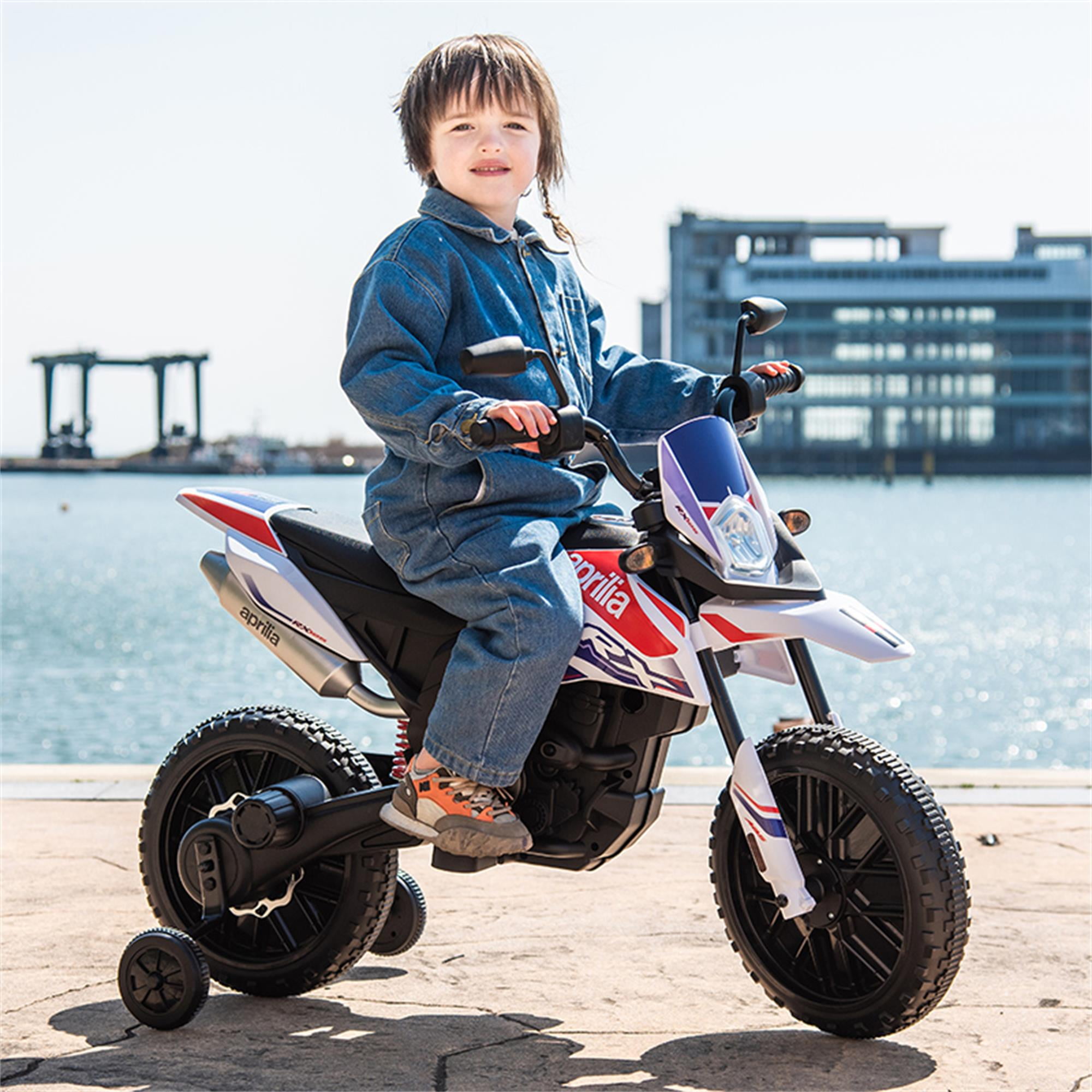CIPACHO 12V Electric Kid Motorcycle, Apulia Licensed Onmotorcycle for Kids, 2 Wheels Battery Powered Kids Ride On Car, White CIPACHO 12V Electric Kid Motorcycle, Apulia Licensed Onmotorcycle for Kids, 2 Wheels Battery Powered Kids Ride On Car, White