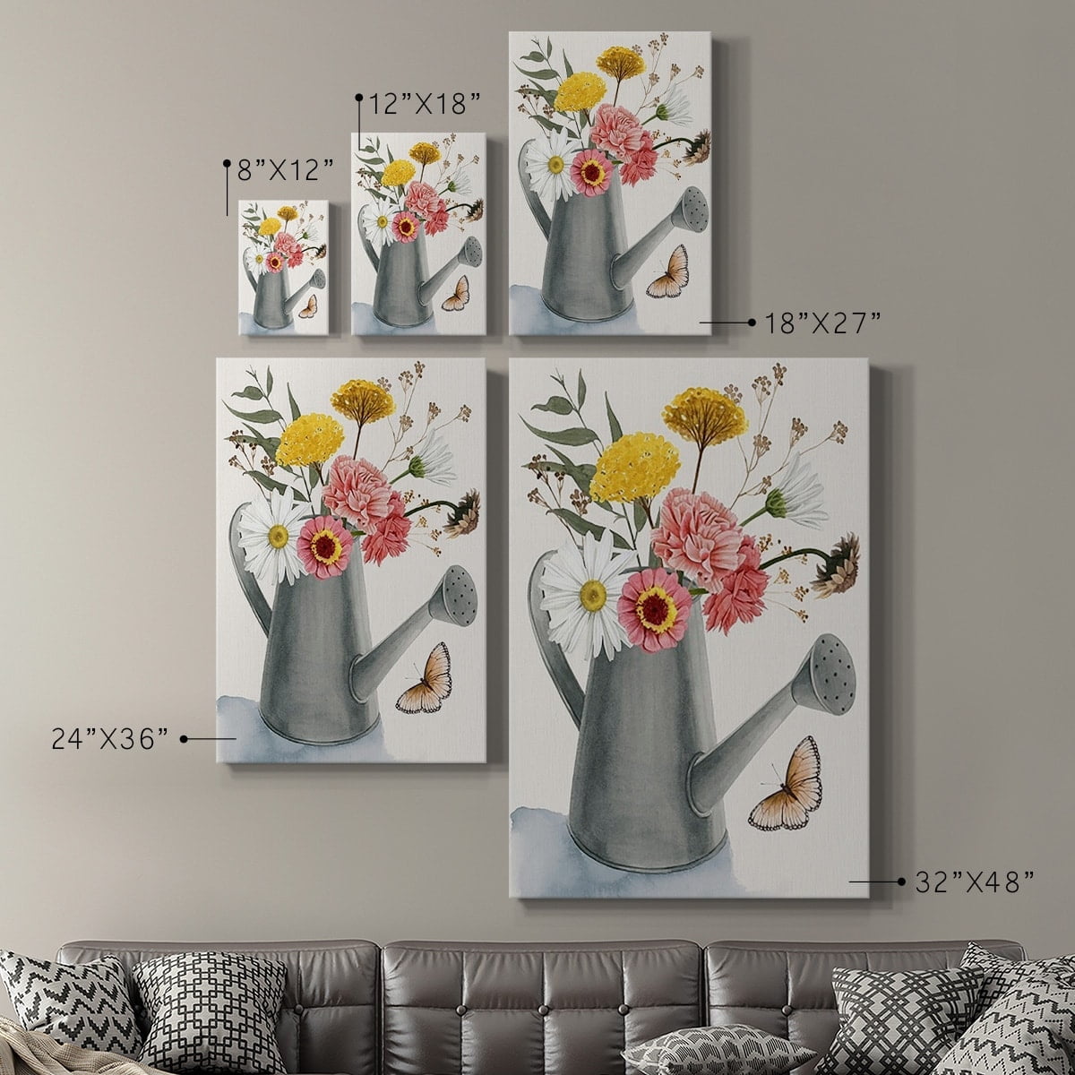 Raccoons Autumn Leaf Wreath Premium Gallery Wrapped Canvas - Ready to Hang