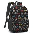 thumbnail image 2 of Game Controller Black Pattern 17" School Backpacks for Teens,Waterproof Oxford Fabric,S-Shape Padded Straps for School,Travel,Hiking,Camping, 2 of 6