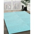 thumbnail image 3 of Ahgly Company Machine Washable Indoor Square Transitional Blue Diamond Blue Area Rugs, 4' Square, 3 of 7