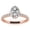 Pink, variant on Oval Cut Prong Setting Ring in White Gold Plated Hidden Halo Ring for Women
