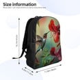 thumbnail image 4 of Disketp Hummingbird Floral Paradise Mochila Unisex de Apertura Lateral Completa, Mochila para Laptop para Escuela, Trabajo y Viajes, 4 of 8