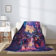 thumbnail image 2 of Sikiie Taxi Colorful Town Cozy Flannel Fleece Throw Blanket: Lightweight & Thick for All Seasons - Perfect for Women, Men, & Kids"80"x60", 2 of 6