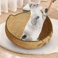 thumbnail image 6 of Cat Bed Basket Cat Scratching Bed Fashion Breathable Woven Cooling Durable Four Seasons Sleeping Bed Nest House for Puppy for Indoor Cats green 34cm, 6 of 9