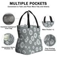 thumbnail image 3 of Geometric Flower and Sunburst Gray Drawstring Insulated Lunch Bag for Women, Stain-Resistant Large Lunch Tote with Multi-Pockets for Work Office, 3 of 6