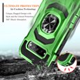 thumbnail image 4 of For Kyocera DuraForce Pro 3 E7200 Phone Case with Tempered Glass Screen Protector, Nagebee Full-Body Protective [Military-Grade] Magnetic Car Mount Ring Holder Durable Cover (Green), 4 of 6