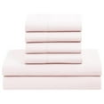 thumbnail image 6 of 7 Piece Comforter Set Bag Solid Color All Season Soft Down Alternative Blanket & Luxurious Microfiber Bed Sheets, Pale Pink, Full, 6 of 6