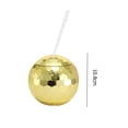 thumbnail image 3 of Copa de bola de discoteca de 600 ml, taza de copa de vino de paja para fiesta de discoteca (dorado) Likrtyny  Libre de BPA, 3 of 8