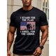 thumbnail image 1 of Camisetas casuales de fin de semana para hombre, con estampado "I Stand For The Flag I Kneel For The Cross", cuello redondo, suaves, 100 % algodón, divertidas, negras, para correr y salir, transpirabl, 1 of 6