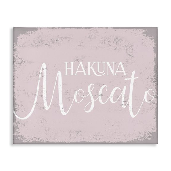 Stupell Industries Farmhouse Distressed Pink Kitchen Sign Hakuna Moscato Canvas Art, 20 x 16, by Lil' Rue