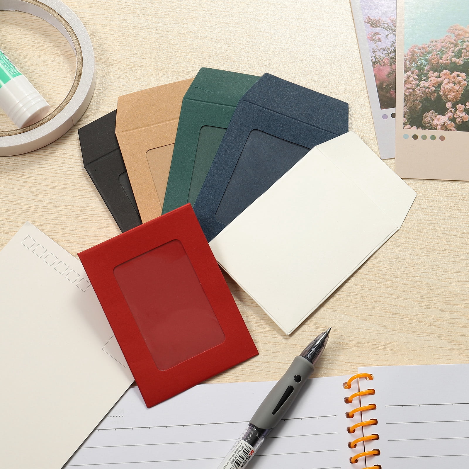 Unique Bargains Full Face Window Envelopes Clear Single Sided Blue