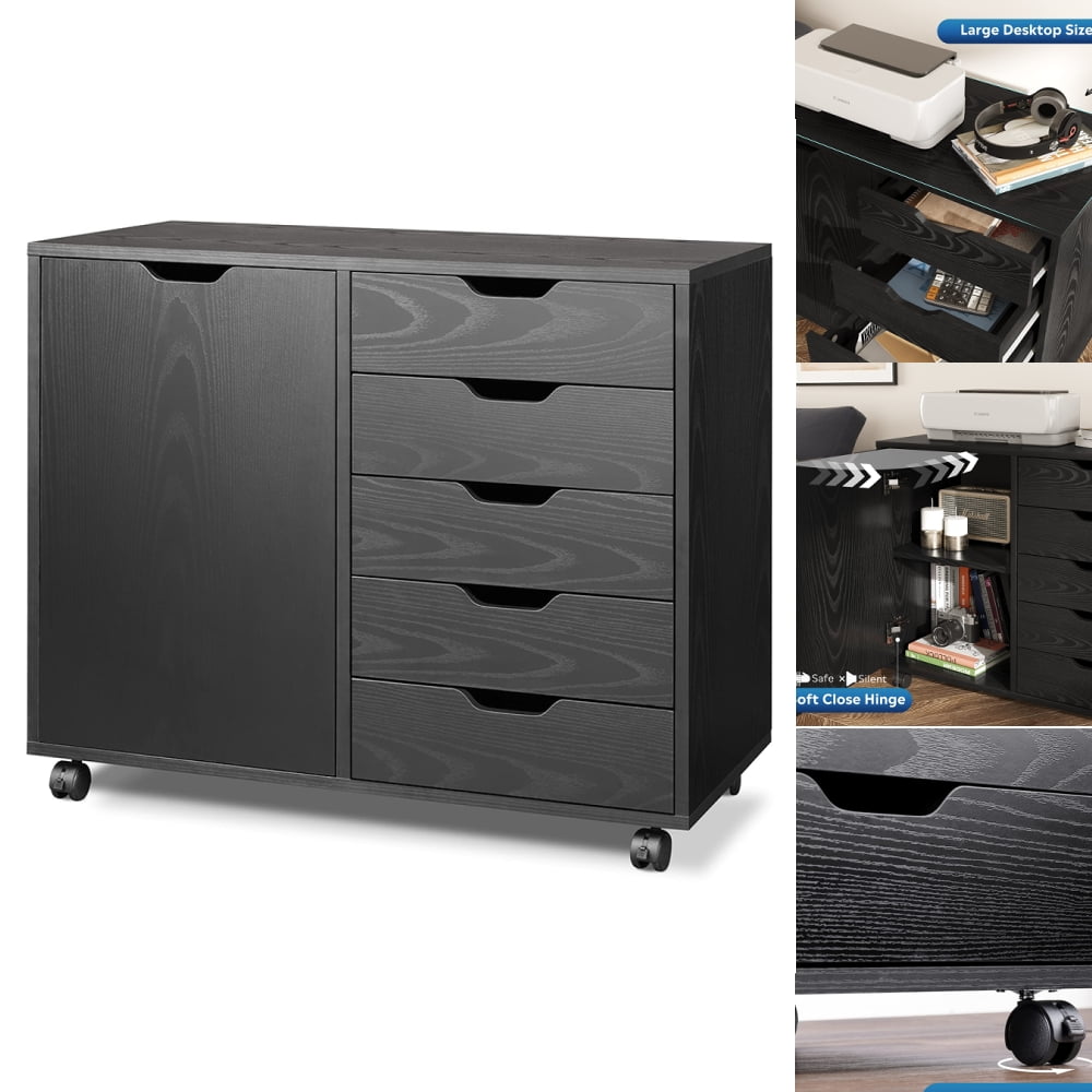 Goory Vintage Large Storage Chests Of Drawers Modern Farmhouse W/Door