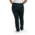 thumbnail image 3 of Bluberry Women's Straight Leg Jeans, Dark Rinse Wash, 3 of 7