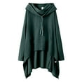thumbnail image 6 of FYEGRE Streetwear Women's Hooded Pullover Women's Casual Pullover Hoodie with Pocket for Fall Winter Comfortable Loose Fit Fashion Outerwear Daily Wear Hooded Sweatshi Dark Green S, 6 of 6