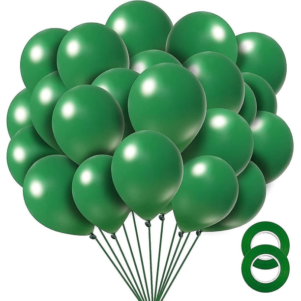 Globos de color verde oscuro, 12.0 in, paquete de 100 globos de látex de color verde oscuro, calidad de helio para cumpleaños, Navidad, bodas, baby shower, decoraciones de fiesta (