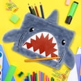 thumbnail image 4 of Pen+Gear 3-Ring Grey Plush Shark Binder Pencil Pouch, 4 of 6