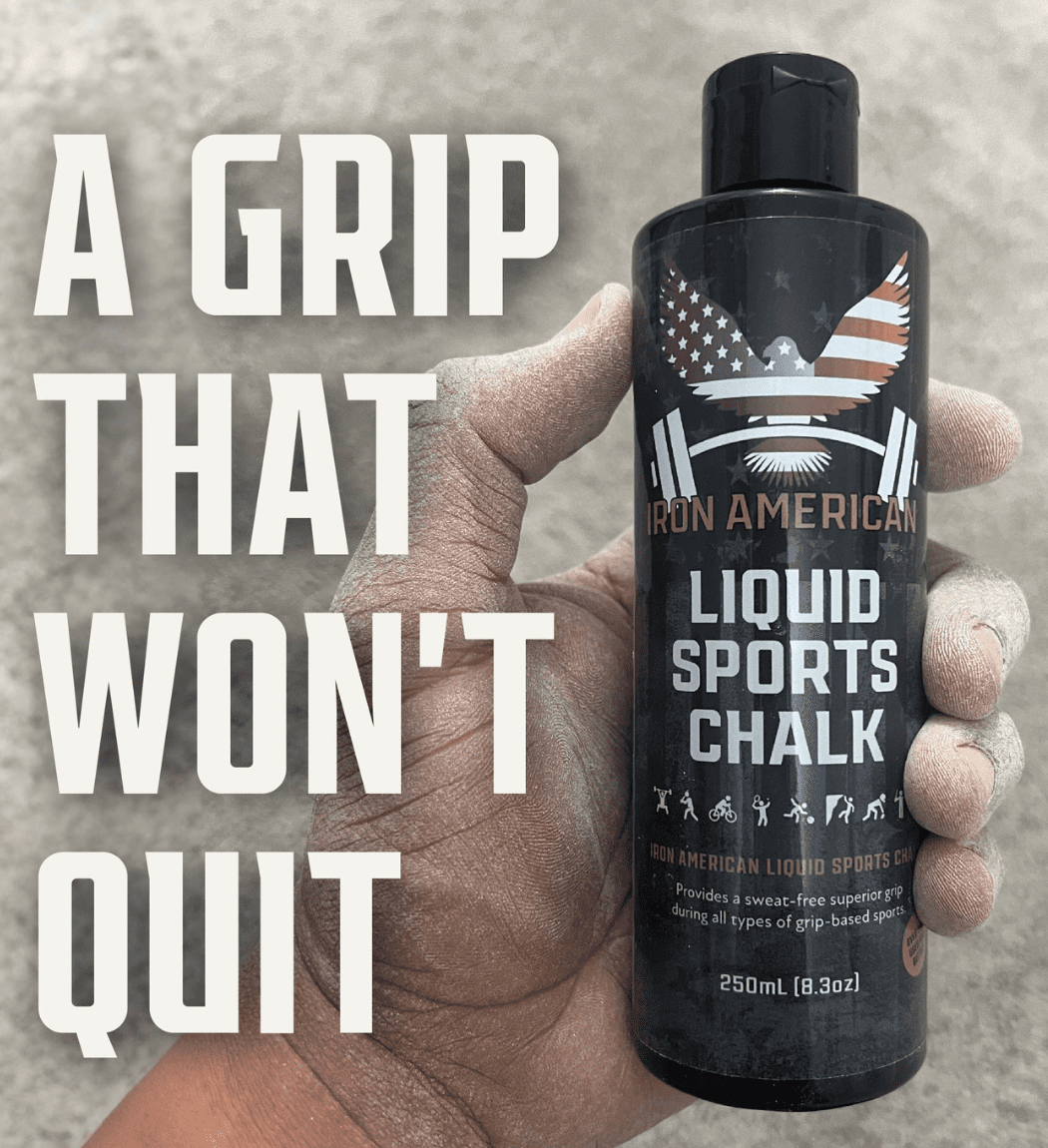 IRON AMERICAN Liquid Sports Chalk, White, 250ML - Grip Enhancer for All Grip Based Sports or Activities Gym Chalk