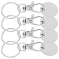 thumbnail image 1 of KAKOWELY grocery token keychains 4pcs Stainless Steel Trolley Token Keychain Grocery Cart Coin Keyring Shopping Cart Token Keychain Trolley Token Key Rings Cart Coin Keychain, 1 of 5