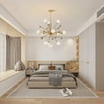 thumbnail image 6 of KCO Lighting Modern Gold Sputnik Chandelier, 12-Light Milk Glass Globe Pendant Light Fixture, 6 of 9