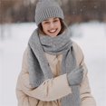thumbnail image 3 of Women's Scarf Hat And Gloves Set Women&Men Autumn Winter Warm Cute Wool Hat Scarf Gloves Three Winter Snow Knit Cap Screen Mittens Scarves Sets, Women's Accessories Scarf ,Hat,& Gloves, 3 of 3