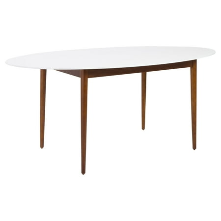 Euro Style Manon Oval Dining Table White Dark Walnut Euro Style Manon Oval Dining Table White Dark Walnut
