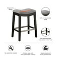 thumbnail image 2 of Madison Park Belfast Bar Stools, Contour Fabric Padded Seat, Nail Head Trim, Modern Kitchen Counter Chair, Solid Hardwood Metal Kickplate Footrest, Dining Room Accent Furniture, Gray, 2 of 7