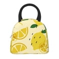 thumbnail image 3 of YFYANG Portable Waterproof Insulated Lunch Bag, Yellow Cartoon Lemon Doodle Reusable Cooler Bag / Picnic Bag for Adults Teens, 3 of 9