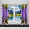 thumbnail image 2 of MKHERT Purple Floral Window Curtain Kitchen Curtains Window Treatments 26x39 inch,Set of 2, 2 of 2