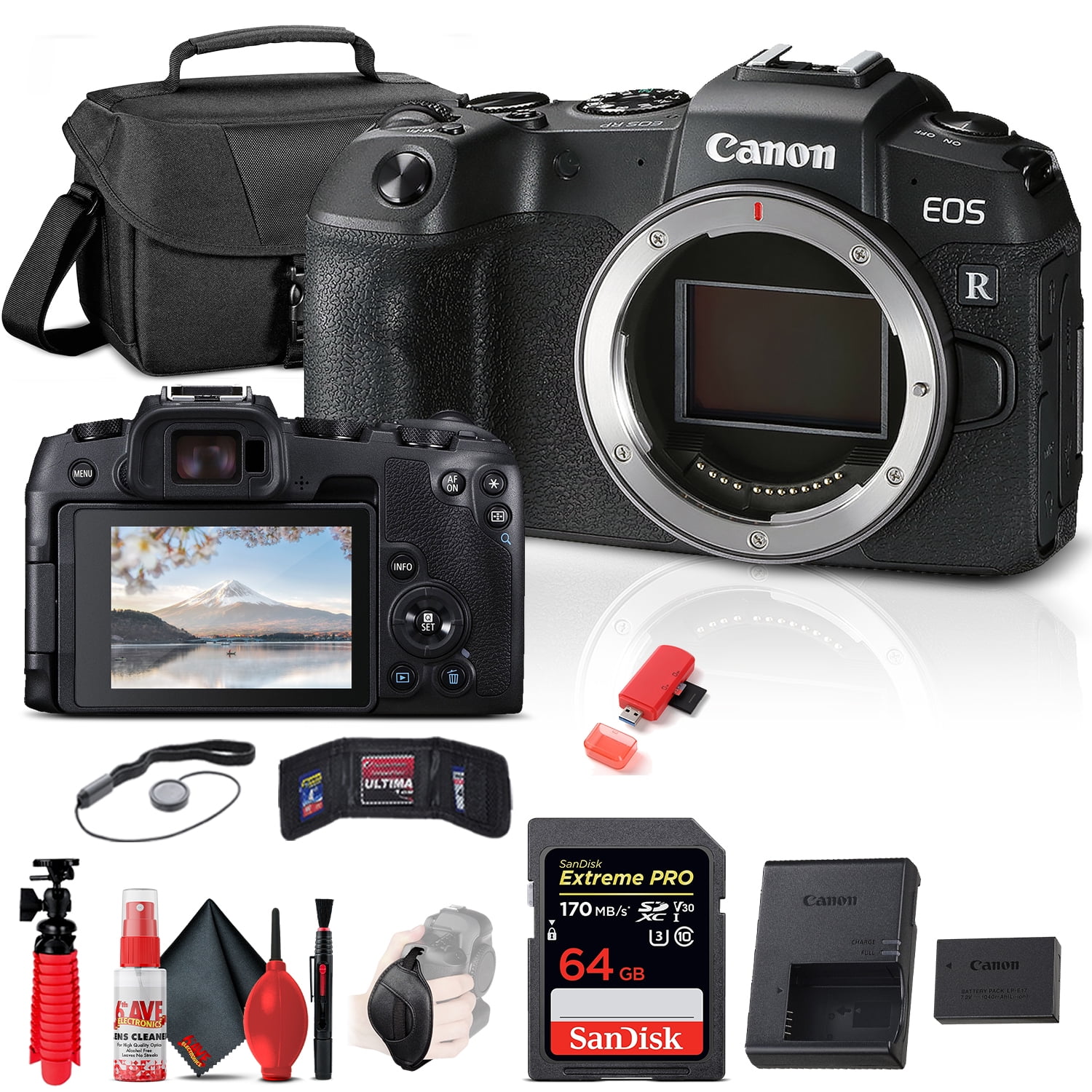 Canon EOS RP Mirrorless Digital Camera New (Body Only) (3380C002) with 64GB Memory Card Pro Bundle (International Version)