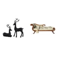 thumbnail image 1 of Elegante escultura de resina y sofá cama de madera en miniatura para sala de estar, estudio, balcón y decoración de casa de muñecas 1/12., 1 of 8