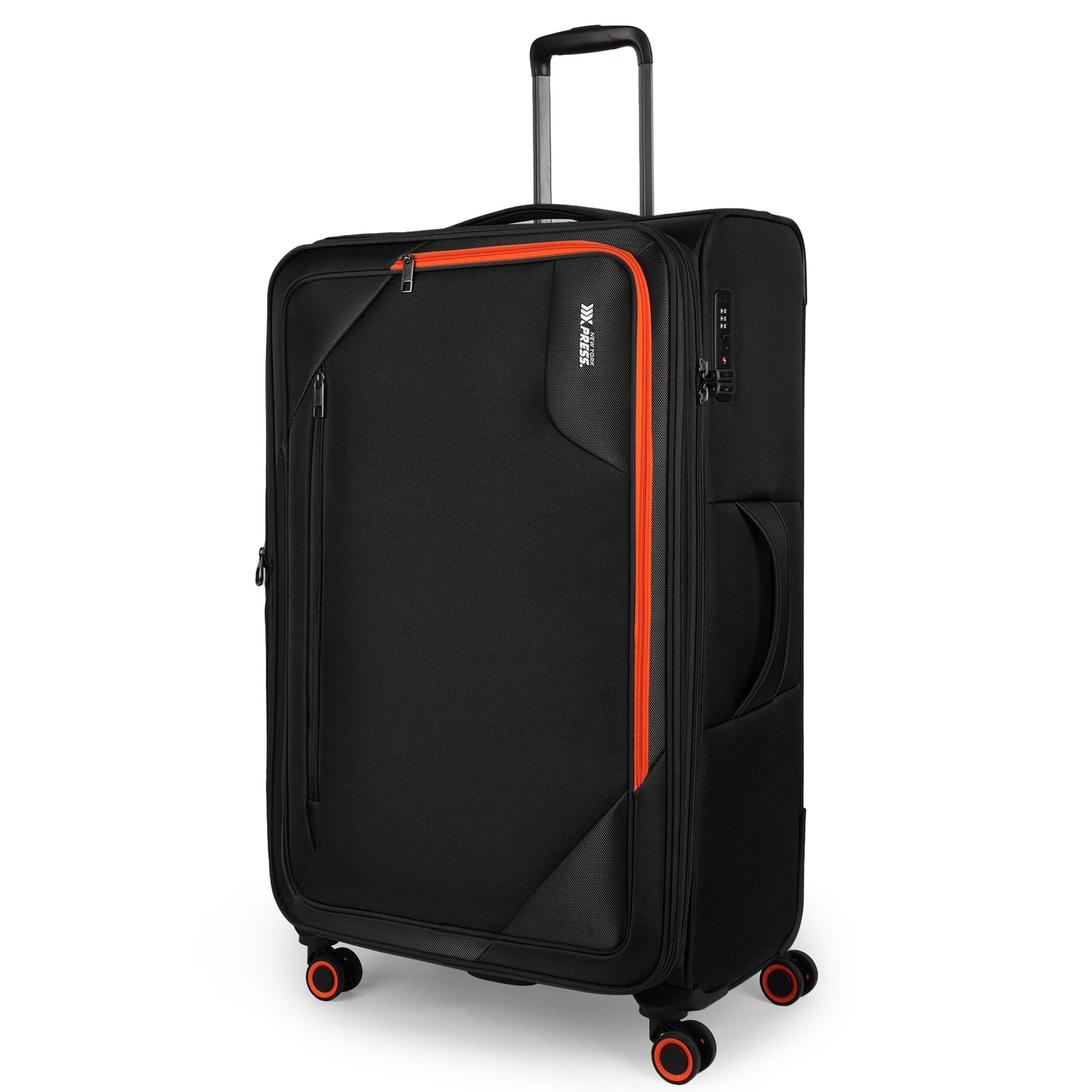 New York Xpress 32" Softside Large Checked Luggage, Expandable Suitcase with Spinner Wheels, TSA-Approved, Black , WD8818
