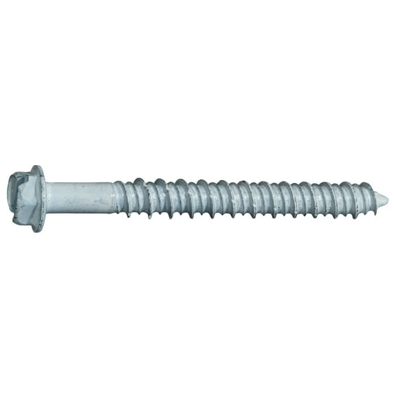 1/4" x 2-1/4" White Ruspert Coated Hex Washer Head Masonry Screws (100 pcs.)