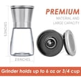 thumbnail image 2 of Dompilc 2 - Pack Salt & Pepper Grinder Set: Refillable, Adjustable Coarseness, 6oz Stainless - Steel Mills with Glass Containers, 2 of 7