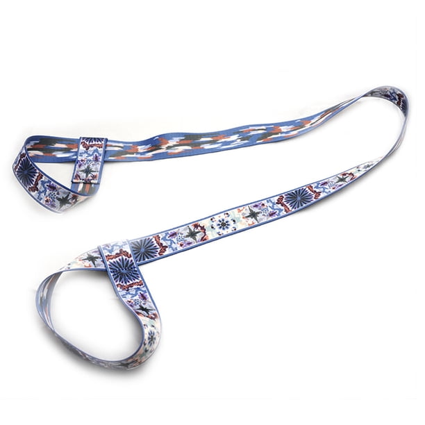 Kearding Colchoneta de Yoga con manta grande, correa estampada, cinturón elástico antidesgarro, cabestrillo ajustable, equipo de hombro estirable Almacenamiento y organización del hogar Azul blanco Kearding HA079558-04