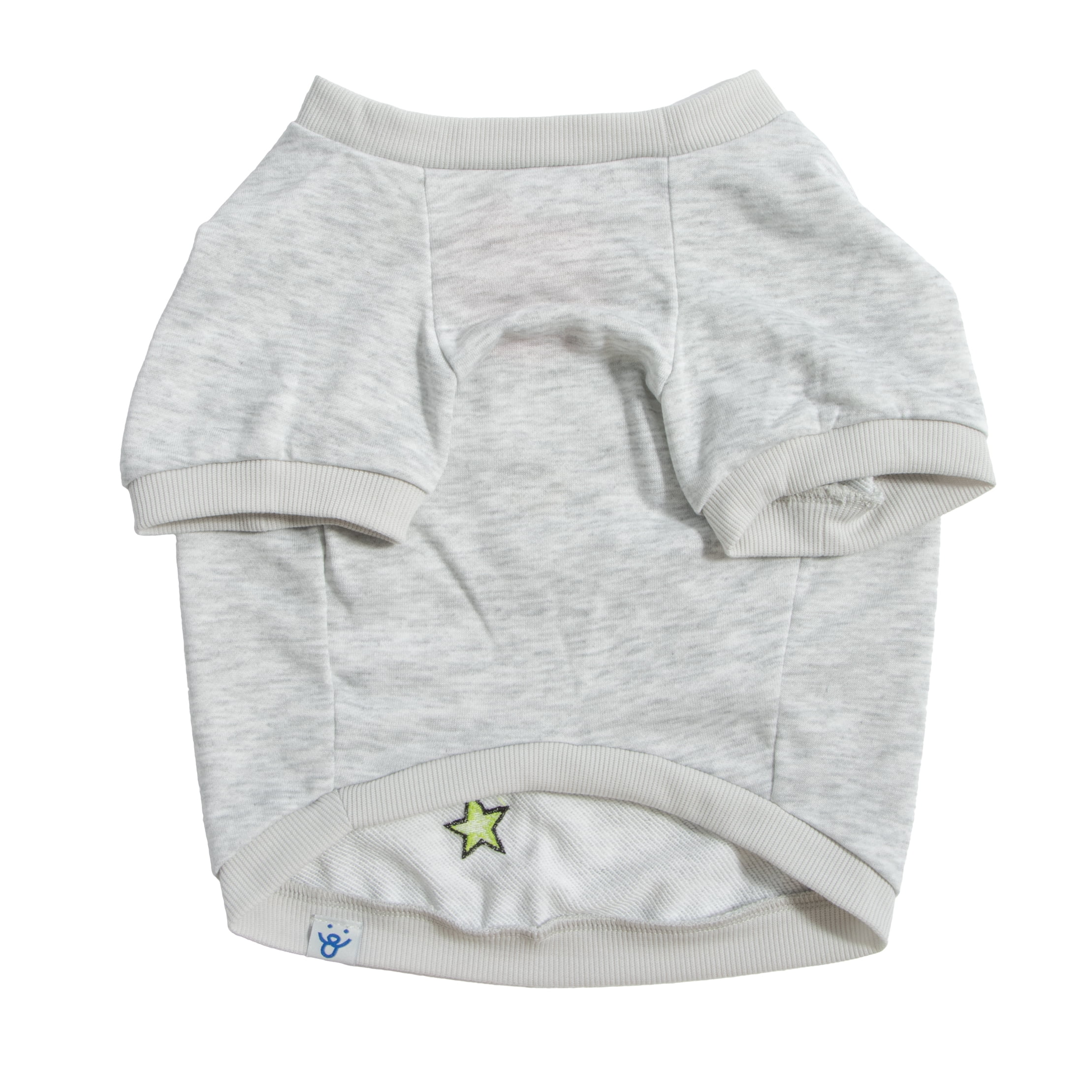 Oodles Gray Retro Patches Spring Dog Sweatshirt, Small