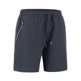 thumbnail image 4 of Lenago Short Pant for Men Gym Shorts Man Solid-Color Zipper Pocket Loose Sporty Outdoor Running Training Drawstring Pocket Shorts Gray XXL, 4 of 5