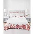 thumbnail image 2 of Quilts Full Size Bedding Set, Ocean Coral Lightweight Quilted Comforter, Coastal Sea Fish Starfish Coral Summer Red Soft Reversible Bedspread Coverlet with Pillow Covers for All Season, 78" x 90", 2 of 7