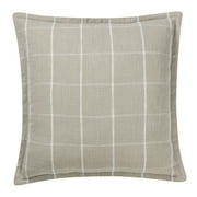My Texas House Sienna Cotton Yarn Dyed Decorative Pillow, 22"X22", Coconut Milk