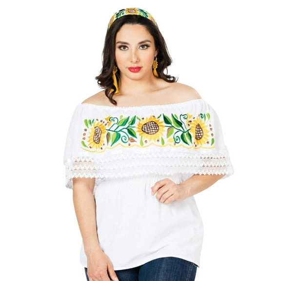 Artisanal Embroidered Blouse 100% Cotton White 603064