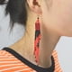 thumbnail image 2 of Pendientes colgantes de gota larga con trenzadas de mujer rojo, 2 of 8
