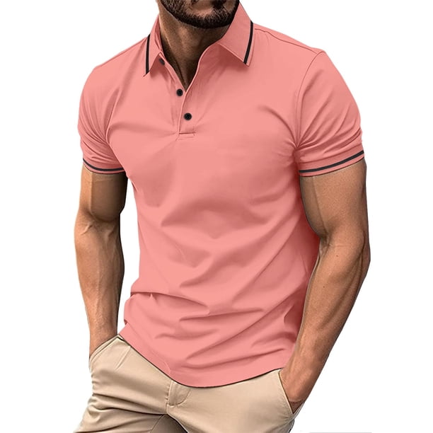 Camisa informal de botones para hombre, para primavera-otoño - Camisa de manga corta a rayas, talla grande