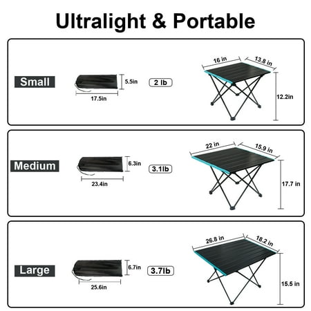 Portable Folding Table Aluminum Indoor Outdoor BBQ Picnic Party Camping Desk Bag