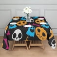 thumbnail image 3 of Colorful Halloween Elements Pattern Square Tablecloth,Waterproof Square Table Cover,Wipeable Spillproof Washable Table Cover for Home Kitchen Party Decor 42"X42"(107x107cm), 3 of 6