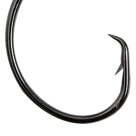 Mustad 2x Long Offset Circle Hook (Black Nickel) - Size: 2/0 8pc